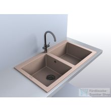   Lunart Charlotte 87x50 cm-es öntött gránit mosogató medence szifon nélkül,Sand 5999123000453