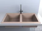 Lunart Charlotte 87x50 cm-es öntött gránit mosogató medence szifon nélkül,Sand 5999123000453