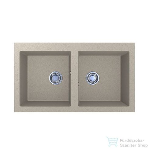Lunart Charlotte 87x50 cm-es öntött gránit mosogató medence szifon nélkül,Sand 5999123000453