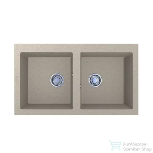 Lunart Charlotte 87x50 cm-es öntött gránit mosogató medence szifon nélkül,Sand 5999123000453
