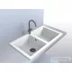 Lunart Charlotte 87x50 cm-es öntött gránit mosogató medence szifon nélkül,Pearl white 5999123000460