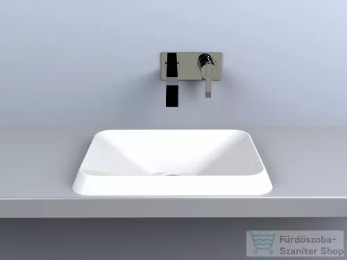 Lunart Aaron 44x31 cm-es beépíthető öntöttmárvány mosdó csaplyuk és túlfolyó nélkül,fehér 5999123000477