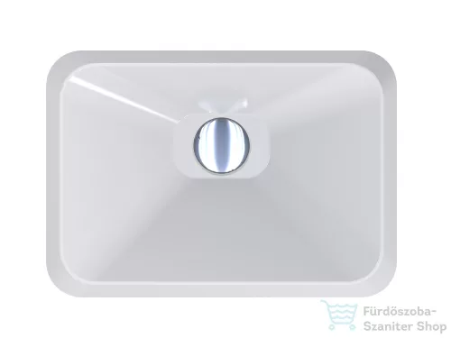 Lunart Aaron 44x31 cm-es beépíthető öntöttmárvány mosdó csaplyuk és túlfolyó nélkül,fehér 5999123000477