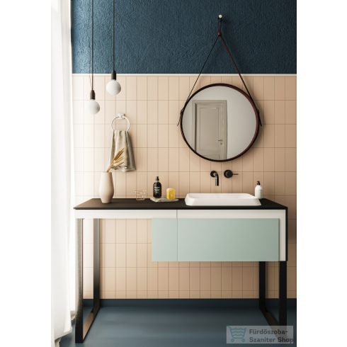 Lunart Aaron 44x31 cm-es beépíthető öntöttmárvány mosdó csaplyuk és túlfolyó nélkül,matt fehér 5999123000484