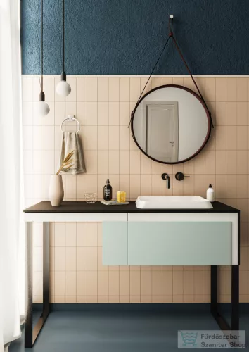 Lunart Aaron 44x31 cm-es beépíthető öntöttmárvány mosdó csaplyuk és túlfolyó nélkül,matt fehér 5999123000484