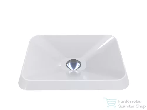 Lunart Aaron 44x31 cm-es beépíthető öntöttmárvány mosdó csaplyuk és túlfolyó nélkül,matt fehér 5999123000484