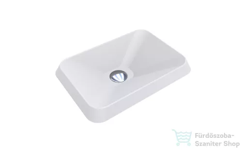 Lunart Aaron 44x31 cm-es beépíthető öntöttmárvány mosdó csaplyuk és túlfolyó nélkül,matt fehér 5999123000484