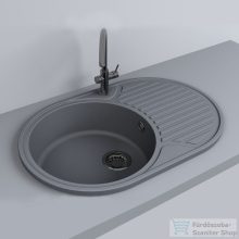   Lunart Fernanda 77x50 cm-es öntött gránit mosogató medence szifon nélkül,Szürke 5999123000521