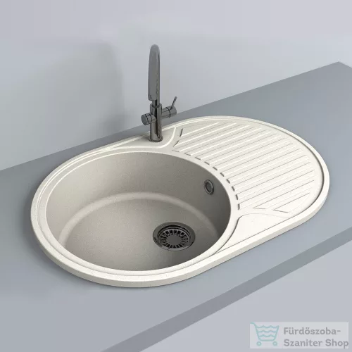 Lunart Fernanda 77x50 cm-es öntött gránit mosogató medence szifon nélkül,Sand 5999123000538