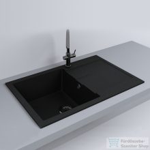   Lunart Arwen 78x50 cm-es öntött gránit mosogató medence szifon nélkül,fekete 5999123000552