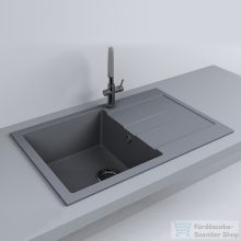   Lunart Arwen 78x50 cm-es öntött gránit mosogató medence szifon nélkül,szürke 5999123000569
