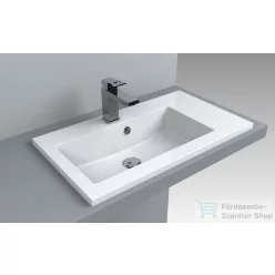   Lunart Liam 700 L 70x40 cm-es beépíthető öntöttmárvány mosdó,fényes fehér 5999123001085