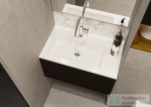 Lunart Liam 700 L 70x40 cm-es beépíthető öntöttmárvány mosdó,fényes fehér 5999123001085