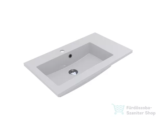 Lunart Liam 700 L 70x40 cm-es beépíthető öntöttmárvány mosdó,fényes fehér 5999123001085