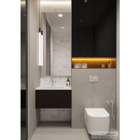 Lunart Liam 700 L 70x40 cm-es beépíthető öntöttmárvány mosdó,matt fehér 5999123001092