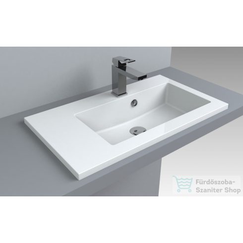 Lunart Liam 700 R 70x40 cm-es beépíthető öntöttmárvány mosdó,matt fehér 5999123001139