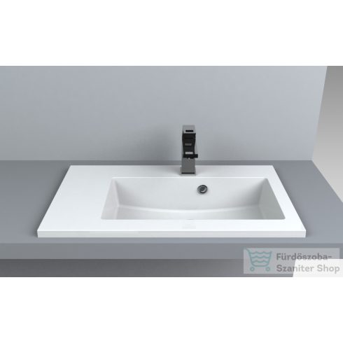 Lunart Liam 700 R 70x40 cm-es beépíthető öntöttmárvány mosdó,matt fehér 5999123001139