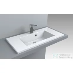   Lunart Liam 800 79,6x39,7 cm-es beépíthető öntöttmárvány mosdó,fényes fehér 5999123001160