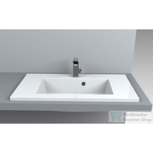 Lunart Liam 800 79,6x39,7 cm-es beépíthető öntöttmárvány mosdó,matt fehér 5999123001177