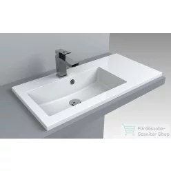   Lunart Liam 800 L 80x40 cm-es beépíthető öntöttmárvány mosdó,fényes fehér 5999123001207