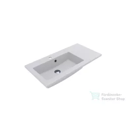   Lunart Liam 800 L 80x40 cm-es beépíthető öntöttmárvány mosdó,matt fehér 5999123001214