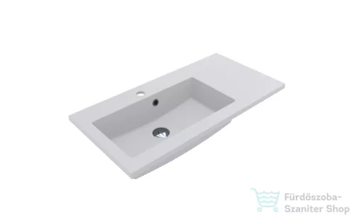 Lunart Liam 800 L 80x40 cm-es beépíthető öntöttmárvány mosdó,matt fehér 5999123001214