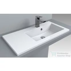   Lunart Liam 800 R 80x40 cm-es beépíthető öntöttmárvány mosdó,fényes fehér 5999123001245