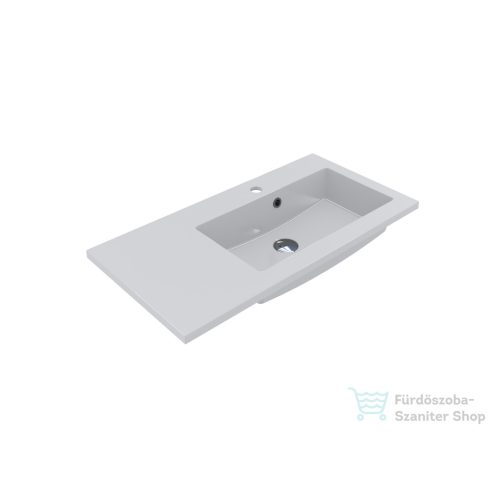 Lunart Liam 800 R 80x40 cm-es beépíthető öntöttmárvány mosdó,fényes fehér 5999123001245