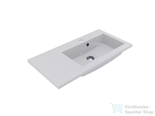 Lunart Liam 800 R 80x40 cm-es beépíthető öntöttmárvány mosdó,fényes fehér 5999123001245