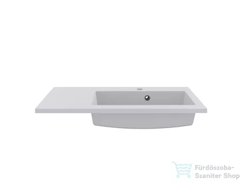 Lunart Liam 800 R 80x40 cm-es beépíthető öntöttmárvány mosdó,fényes fehér 5999123001245