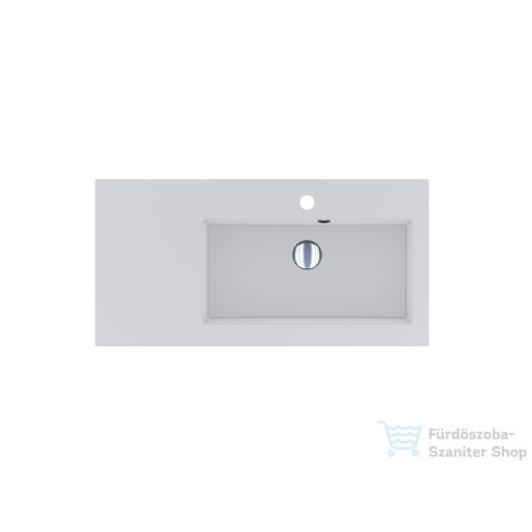 Lunart Liam 800 R 80x40 cm-es beépíthető öntöttmárvány mosdó,fényes fehér 5999123001245