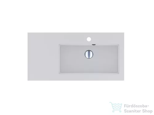 Lunart Liam 800 R 80x40 cm-es beépíthető öntöttmárvány mosdó,fényes fehér 5999123001245