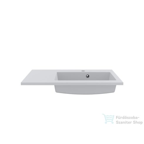 Lunart Liam 800 R 80x40 cm-es beépíthető öntöttmárvány mosdó,matt fehér 5999123001252