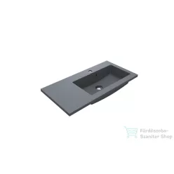   Lunart Liam 800 R 80x40 cm-es beépíthető öntöttmárvány mosdó,szürke kvarc 5999123001276