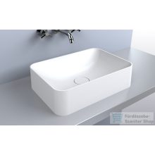   Lunart Horatio 50x35 cm-es pultra ültethető öntöttmárvány mosdó csaplyuk és túlfolyó nélkül,fényes fehér 5999123001979