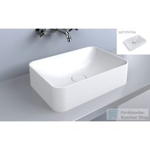   Lunart Horatio 50x35 cm-es pultra ültethető öntöttmárvány mosdó csaplyuk és túlfolyó nélkül,matt fehér 5999123001986