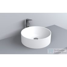   Lunart Milo 46 cm-es pultra ültethető öntöttmárvány mosdó csaplyuk és túlfolyó nélkül,fényes fehér 5999123002495