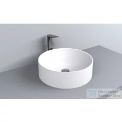   Lunart Milo 46 cm-es pultra ültethető öntöttmárvány mosdó csaplyuk és túlfolyó nélkül,fényes fehér 5999123002495