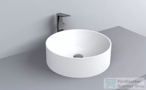 Lunart Milo 46 cm-es pultra ültethető öntöttmárvány mosdó csaplyuk és túlfolyó nélkül,fényes fehér 5999123002495