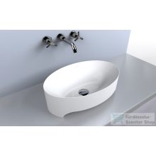  Lunart Yvonne 50x32 cm-es pultra ültethető öntöttmárvány mosdó csaplyuk és túlfolyó nélkül,fényes fehér 5999123002556