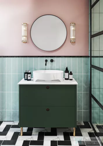 Lunart Yvonne 50x32 cm-es pultra ültethető öntöttmárvány mosdó csaplyuk és túlfolyó nélkül,fényes fehér 5999123002556