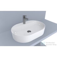   Lunart Amanda 60x40 cm-es pultra ültethető öntöttmárvány mosdó túlfolyó nélkül,fényes fehér 5999123002976