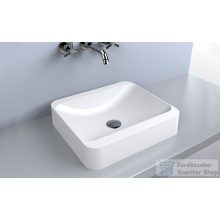   Lunart Evelyn 44,5x39,5 cm-es pultra ültethető öntöttmárvány mosdó csaplyuk és túlfolyó nélkül,fényes fehér 5999123003218