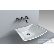   Lunart Dixon 49,1x42  cm-es pultra ültethető öntöttmárvány mosdó csaplyuk és túlfolyó nélkül,fényes fehér 5999123003416