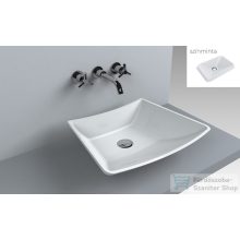   Lunart Dixon 49,1x42  cm-es pultra ültethető öntöttmárvány mosdó csaplyuk és túlfolyó nélkül,matt fehér 5999123003423