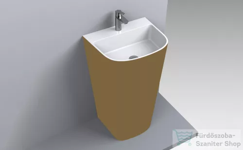 Lunart Gomez 52,9x43x80 cm-es szabadon álló mosdó túlfolyó nélkül,fényes RAL 1036 Pearl Gold/fehér 5999123003478