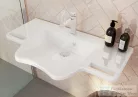 Lunart Agatha 80x45,4 cm-es akadálymentes  öntöttmárvány mosdó,fényes fehér 5999123003720
