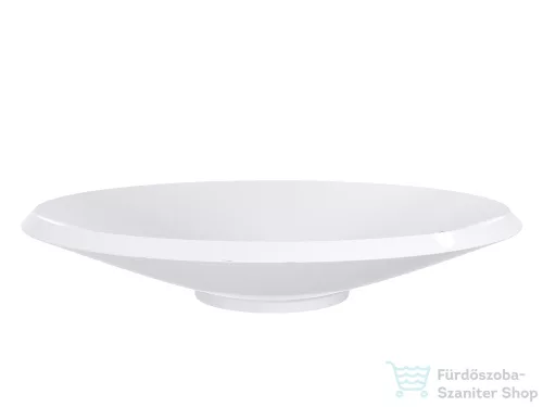 Lunart Sebastian 69x38cm-es pultra ültethető öntöttmárvány mosdó csaplyuk és túlfolyó nélkül,fényes fehér 5999123003782