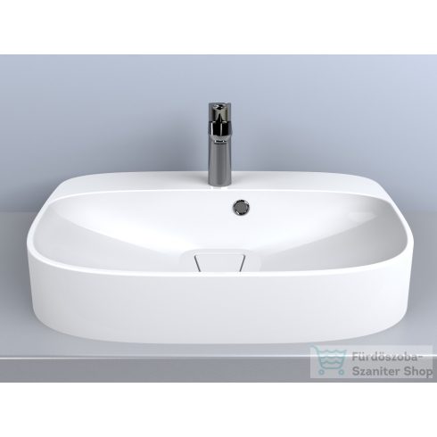 Lunart Louie 62,7x43,4 cm-es pultra ültethető öntöttmárvány mosdó,fényes fehér 5999123003829
