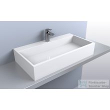   Lunart Robyn 800 78,7x42 cm-es pultra ültethető öntöttmárvány mosdó túlfolyó nélkül,fényes fehér 5999123004109